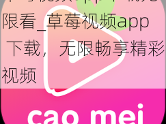 草莓视频app下载无限看_草莓视频app 下载，无限畅享精彩视频