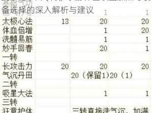 关于《水浒Q传》手游神医职业加点与装备选择的深入解析与建议