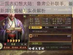 三国志幻想大陆：鲁肃公孙联手，最新阵容揭秘与实战解析