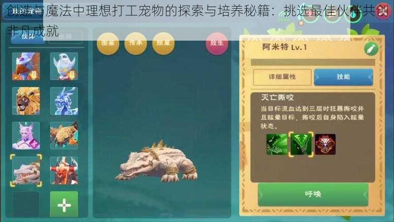 创造与魔法中理想打工宠物的探索与培养秘籍：挑选最佳伙伴共创非凡成就