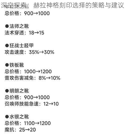 深空探索：赫拉神格刻印选择的策略与建议