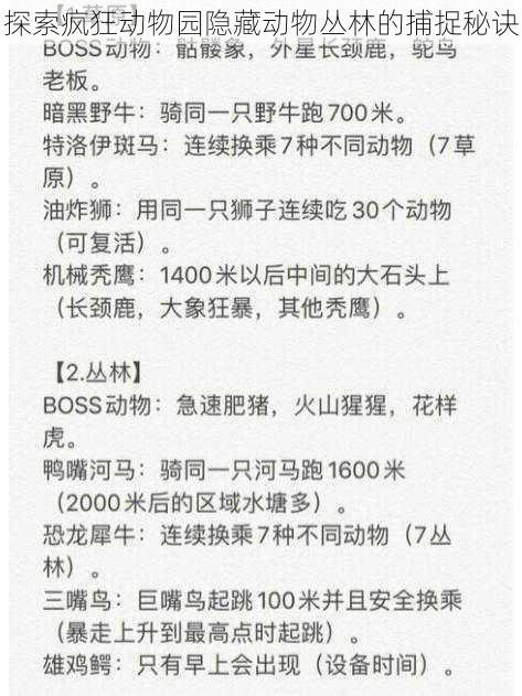 探索疯狂动物园隐藏动物丛林的捕捉秘诀