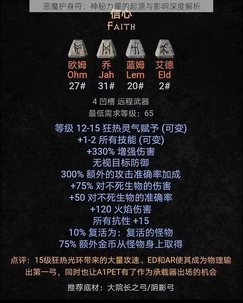 恶魔护身符：神秘力量的起源与影响深度解析