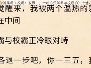 微博学霸 1 校霸 0 双男主，一起感受学霸与校霸的独特魅力