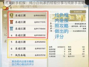 江湖新手初探：纯小白玩家的经验分享与纯新手攻略