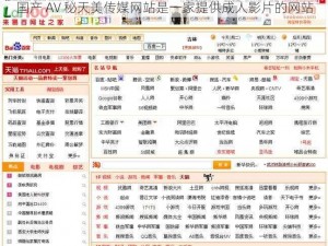 国产 AV 秘天美传媒网站是一家提供成人影片的网站