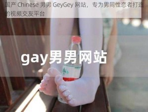 国产 Chinese 男男 GeyGey 网站，专为男同性恋者打造的视频交友平台