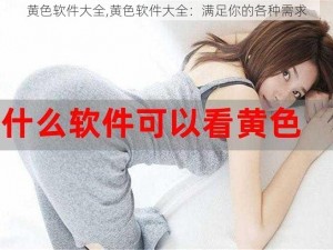 黄色软件大全,黄色软件大全：满足你的各种需求