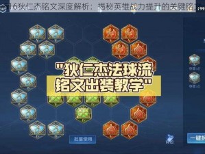 S16狄仁杰铭文深度解析：揭秘英雄战力提升的关键铭文