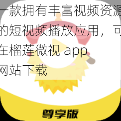 一款拥有丰富视频资源的短视频播放应用，可在榴莲微视 app 网站下载