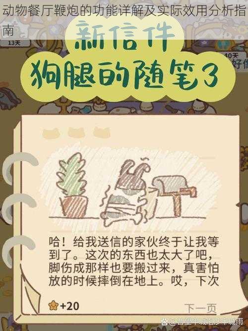 动物餐厅鞭炮的功能详解及实际效用分析指南