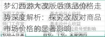 梦幻西游大改版后商品价格走势深度解析：探究改版对商品市场价格的显著影响