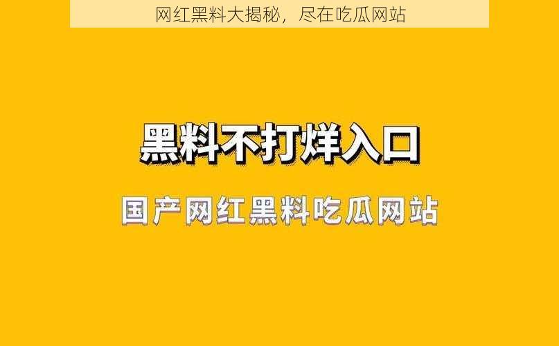 网红黑料大揭秘，尽在吃瓜网站