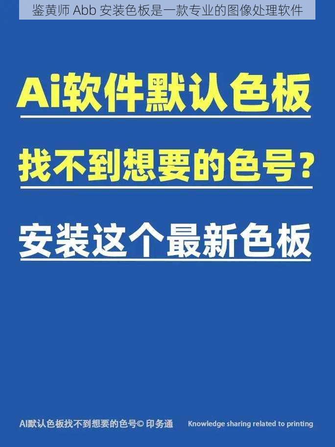 鉴黄师 Abb 安装色板是一款专业的图像处理软件