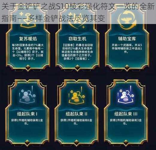 关于金铲铲之战S10棱彩强化符文一览的全新指南——多样金铲战法尽览其变