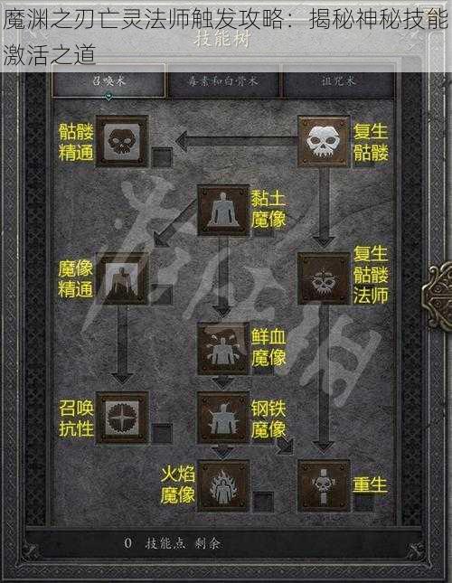 魔渊之刃亡灵法师触发攻略：揭秘神秘技能激活之道