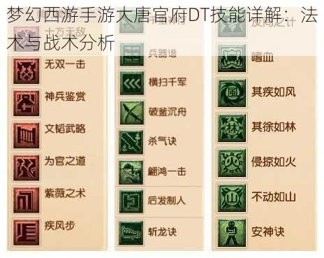 梦幻西游手游大唐官府DT技能详解：法术与战术分析