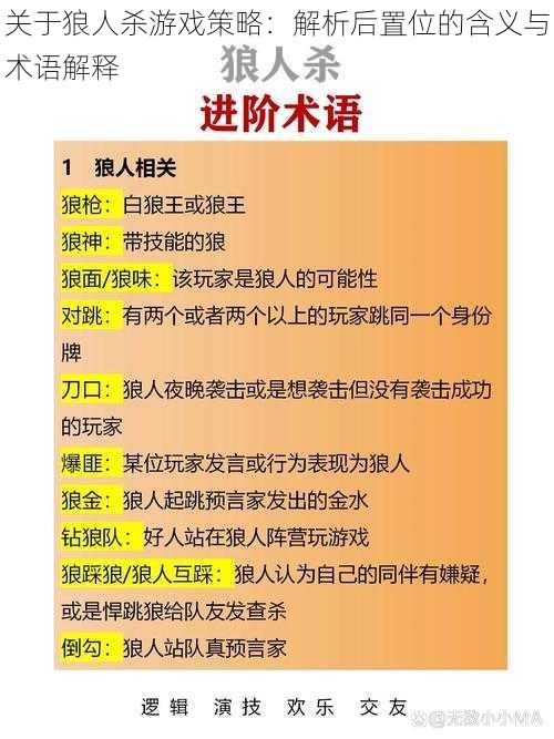 关于狼人杀游戏策略：解析后置位的含义与术语解释