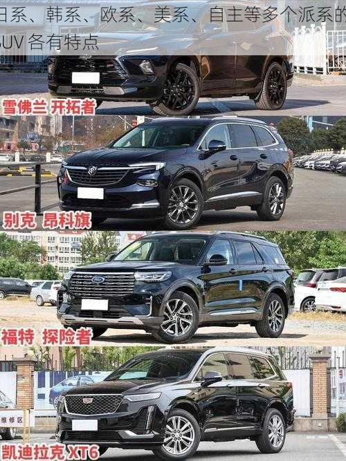 日系、韩系、欧系、美系、自主等多个派系的 SUV 各有特点