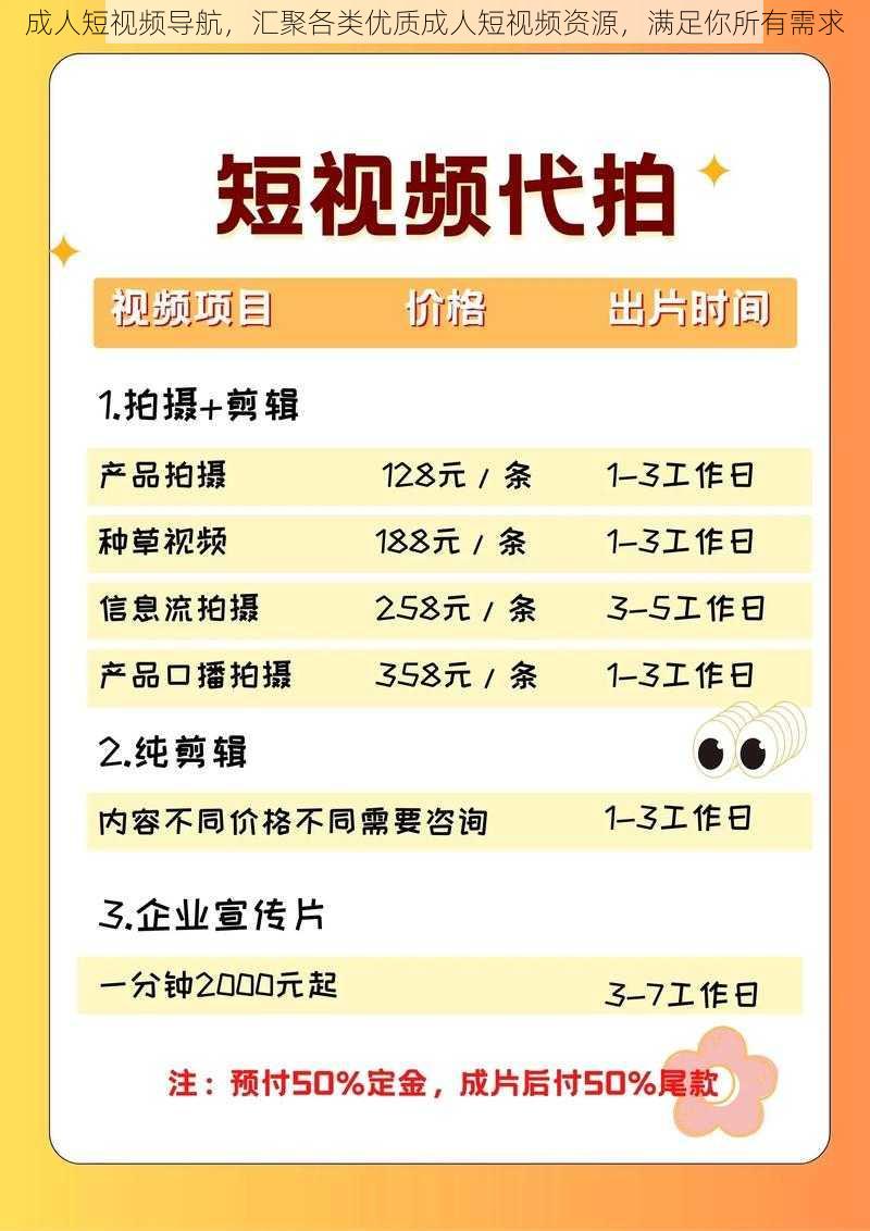 成人短视频导航，汇聚各类优质成人短视频资源，满足你所有需求