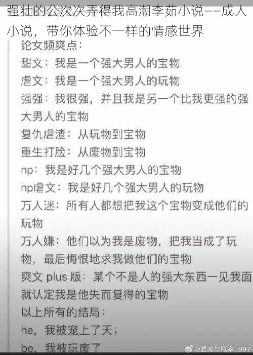 强壮的公次次弄得我高潮李茹小说——成人小说，带你体验不一样的情感世界