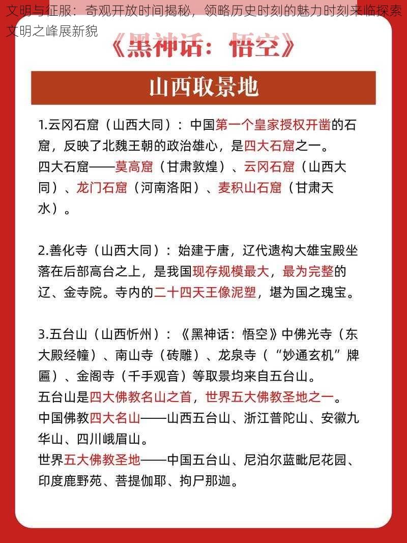 文明与征服：奇观开放时间揭秘，领略历史时刻的魅力时刻来临探索文明之峰展新貌