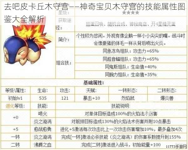 去吧皮卡丘木守宫——神奇宝贝木守宫的技能属性图鉴大全解析