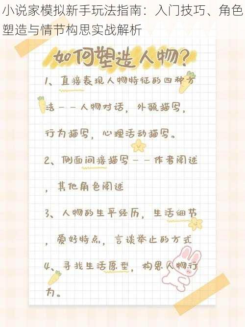 小说家模拟新手玩法指南：入门技巧、角色塑造与情节构思实战解析