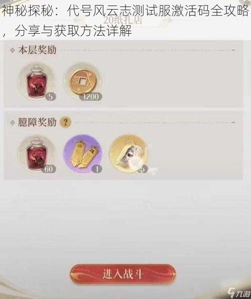 神秘探秘：代号风云志测试服激活码全攻略，分享与获取方法详解