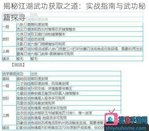 揭秘江湖武功获取之道：实战指南与武功秘籍探寻