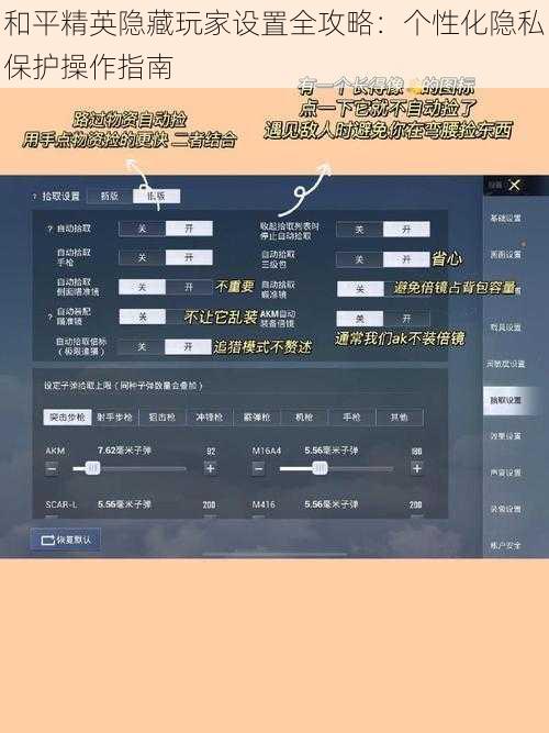 和平精英隐藏玩家设置全攻略：个性化隐私保护操作指南