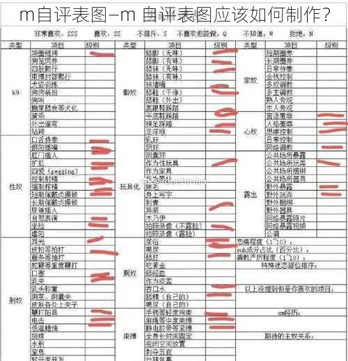 m自评表图—m 自评表图应该如何制作？