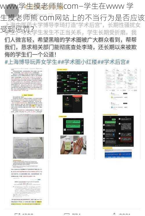 www学生摸老师熊com—学生在www 学生摸老师熊 com网站上的不当行为是否应该受到惩罚？