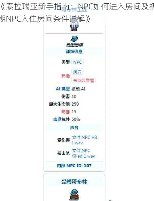 《泰拉瑞亚新手指南：NPC如何进入房间及初期NPC入住房间条件详解》