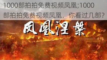 1000部拍拍免费视频凤凰;1000 部拍拍免费视频凤凰，你看过几部？