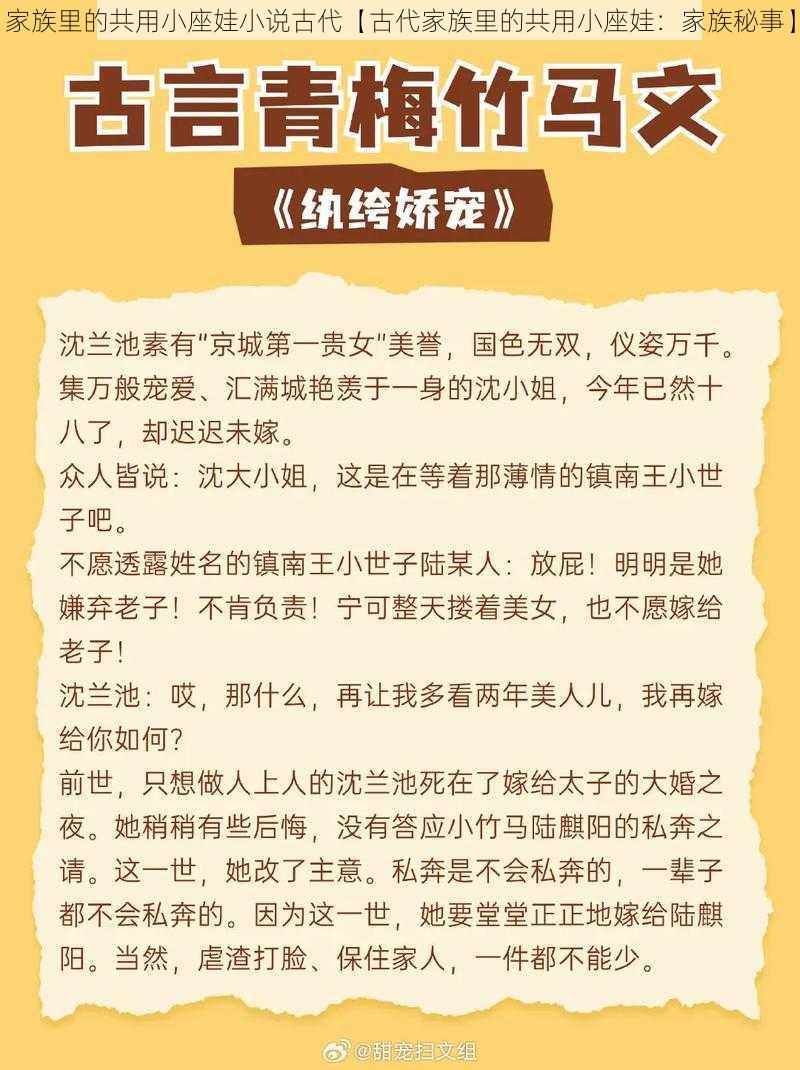 家族里的共用小座娃小说古代【古代家族里的共用小座娃：家族秘事】