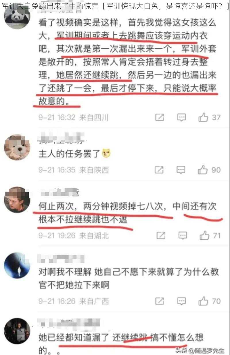 军训大白兔蹦出来了中的惊喜【军训惊现大白兔，是惊喜还是惊吓？】